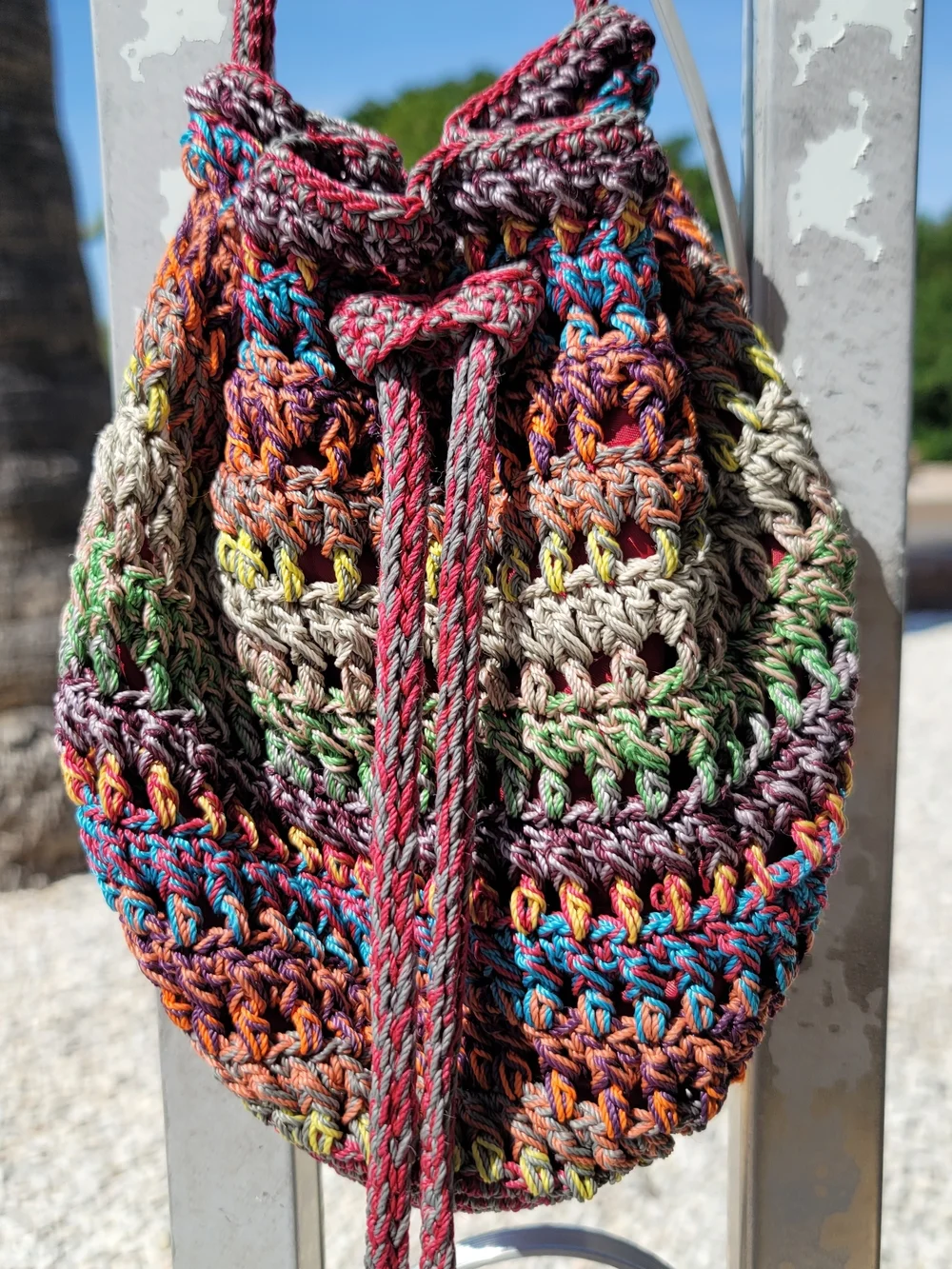 ✨ Mudd Y2K Vintage Boho Crochet Drawstring Bag ✨